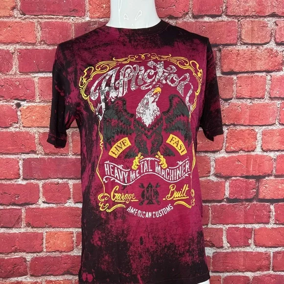 Affliction American Customs Men's Short Sleeve Graphic T-shirt -Size:XL/2XL- NWT - Picture 1 of 10
